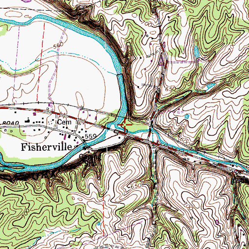 Topographic Map of Brush Run, KY