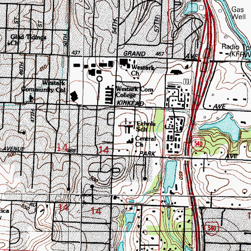 Topographic Map of Echols School, AR