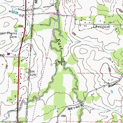 Topographic Map of Brushy Creek, KY