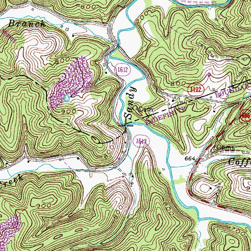 Topographic Map of Brushy Creek, KY