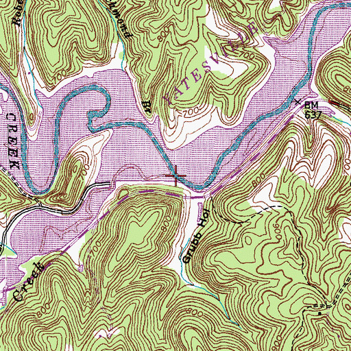 Topographic Map of Brushy Creek, KY