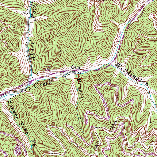 Topographic Map of Brushy Fork, KY