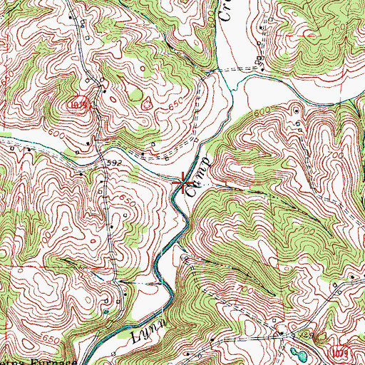 Topographic Map of Brushy Fork, KY