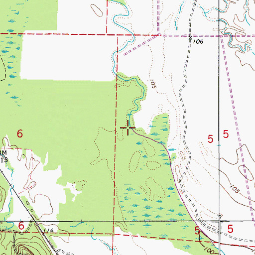 Topographic Map of Ecore Fabre Bayou, AR