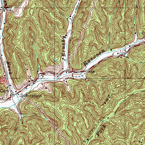 Topographic Map of Brushy Fork, KY