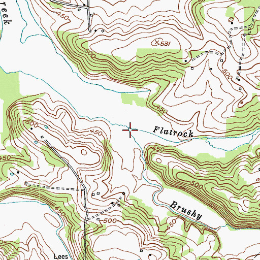 Topographic Map of Brushy Fork, KY