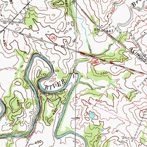 Topographic Map of Brushy Grove Creek, KY
