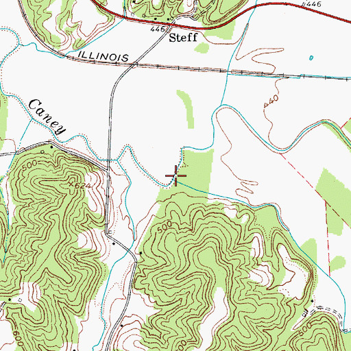 Topographic Map of Brushy Pond Creek, KY