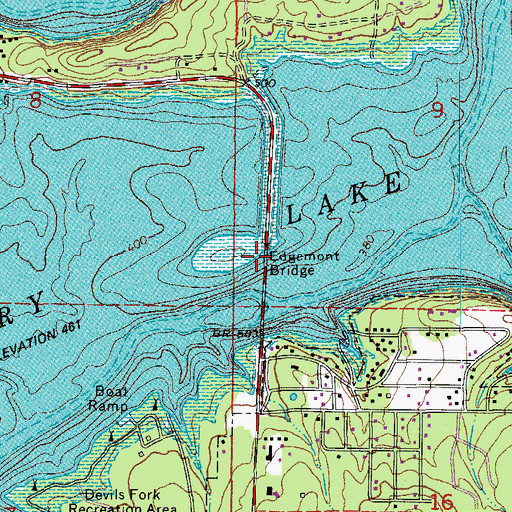 Topographic Map of Edgemont Bridge, AR