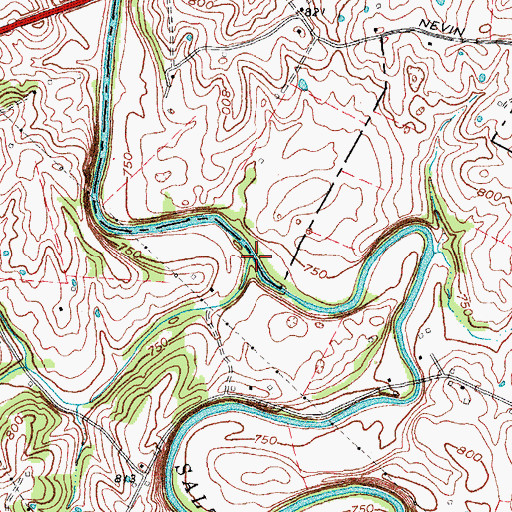Topographic Map of Buchanan Creek, KY