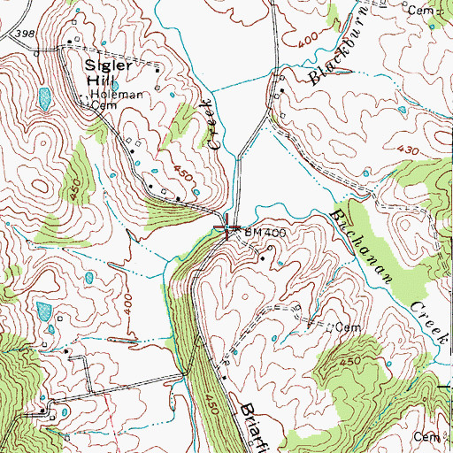 Topographic Map of Buchanan Creek, KY