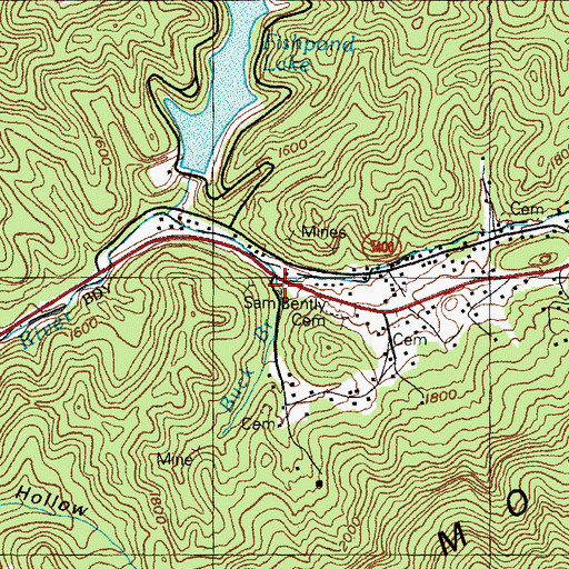 Topographic Map of Buck Branch, KY