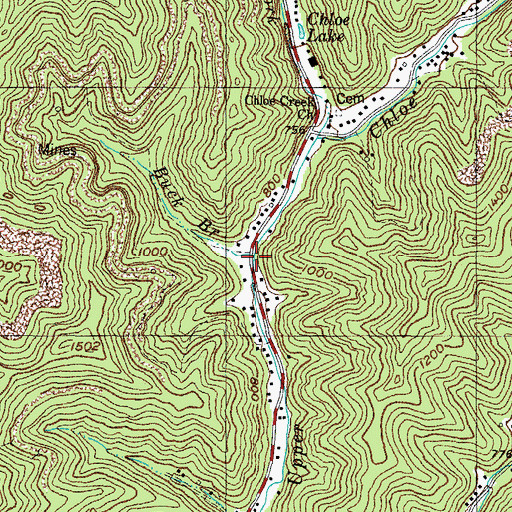 Topographic Map of Buck Branch, KY