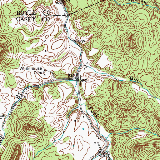 Topographic Map of Buck Branch, KY