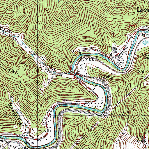 Topographic Map of Buck Branch, KY