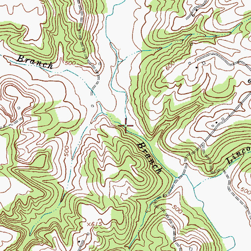 Topographic Map of Buck Branch, KY