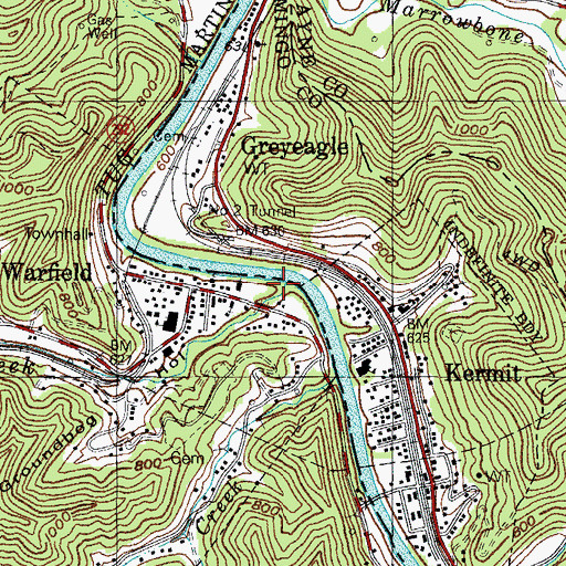 Topographic Map of Buck Creek, KY