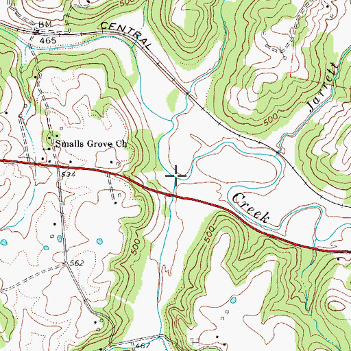 Topographic Map of Buck Creek, KY