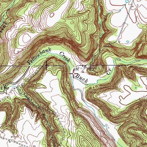 Topographic Map of Buck Creek, KY