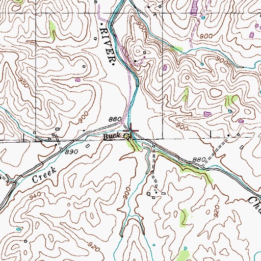 Topographic Map of Buck Creek, KY