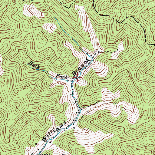 Topographic Map of Buck Fork, KY