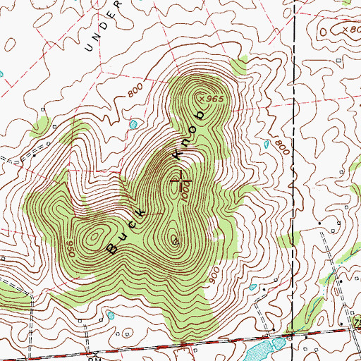Topographic Map of Buck Knob, KY