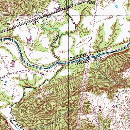 Topographic Map of Buck Run, KY