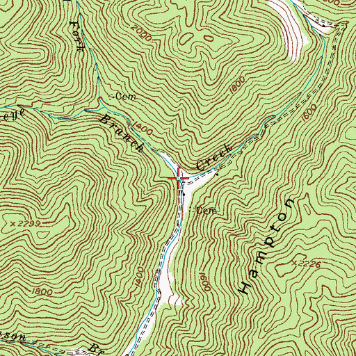 Topographic Map of Buckeye Branch, KY