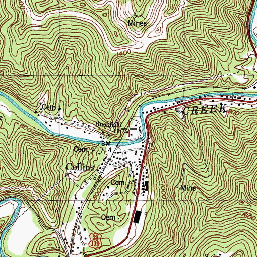 Topographic Map of Buckfield Church, KY
