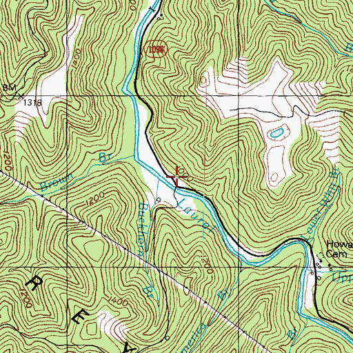 Topographic Map of Buckhorn Branch, KY