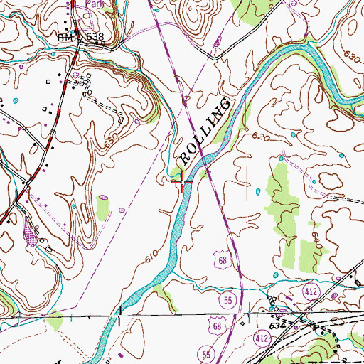 Topographic Map of Buckhorn Creek, KY