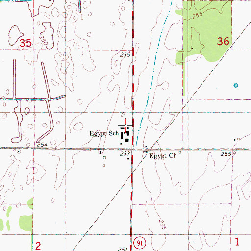 Topographic Map of Egypt School, AR