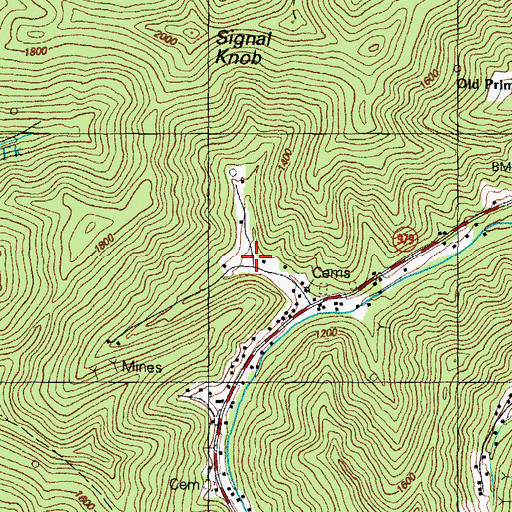 Topographic Map of Buckhorn Hollow, KY