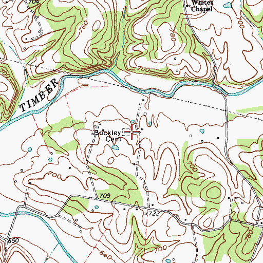 Topographic Map of Buckley Cemetery, KY