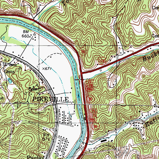 Topographic Map of Buckley Creek, KY
