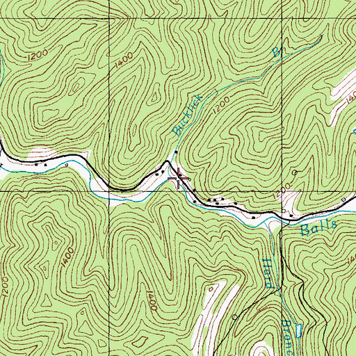 Topographic Map of Bucklick Branch, KY