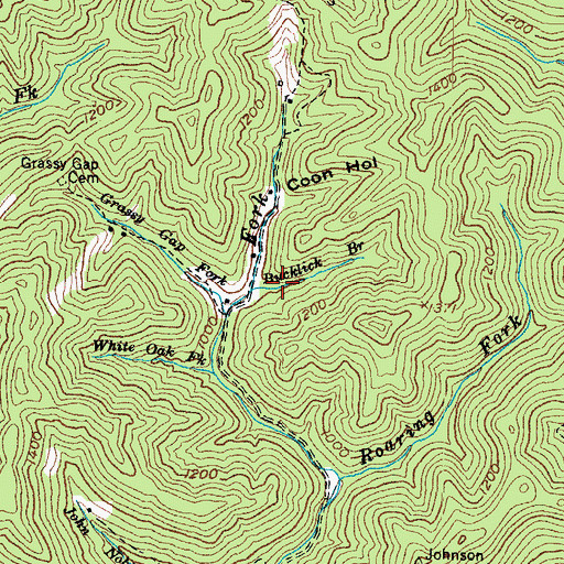 Topographic Map of Bucklick Branch, KY