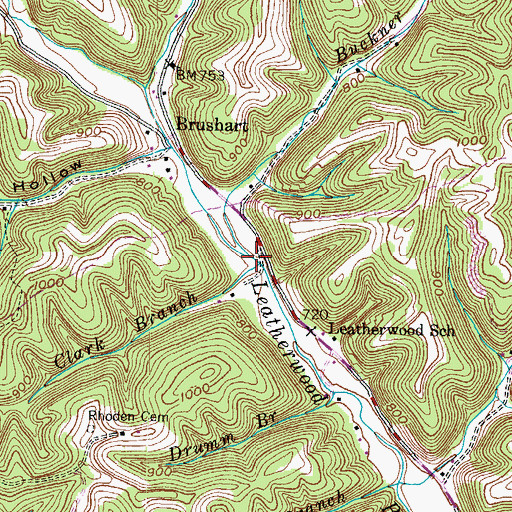 Topographic Map of Buckner Branch, KY