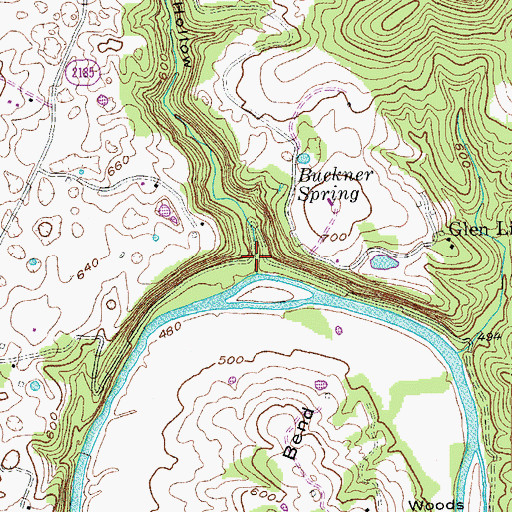 Topographic Map of Buckner Hollow, KY