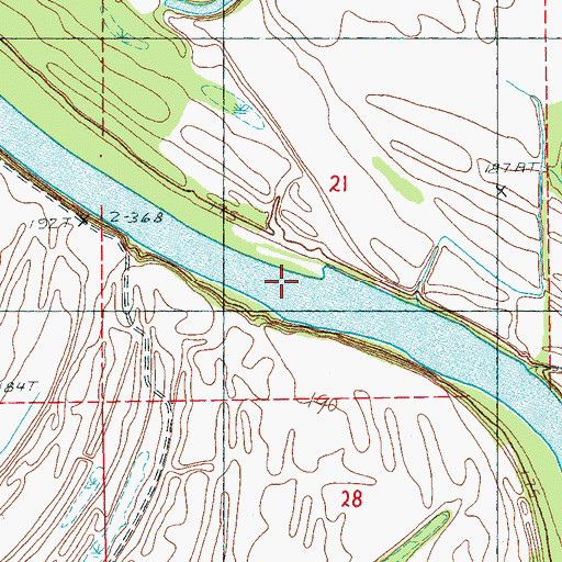 Topographic Map of Eight Mile Reach, AR