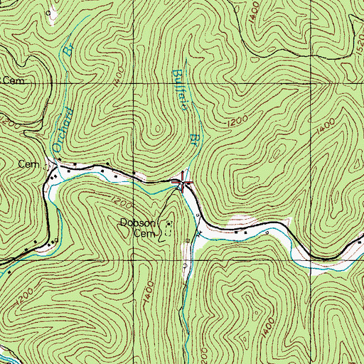 Topographic Map of Buffalo Branch, KY