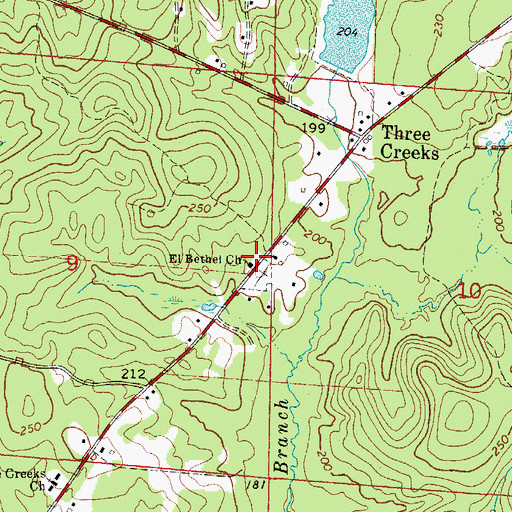 Topographic Map of El Bethel Church, AR