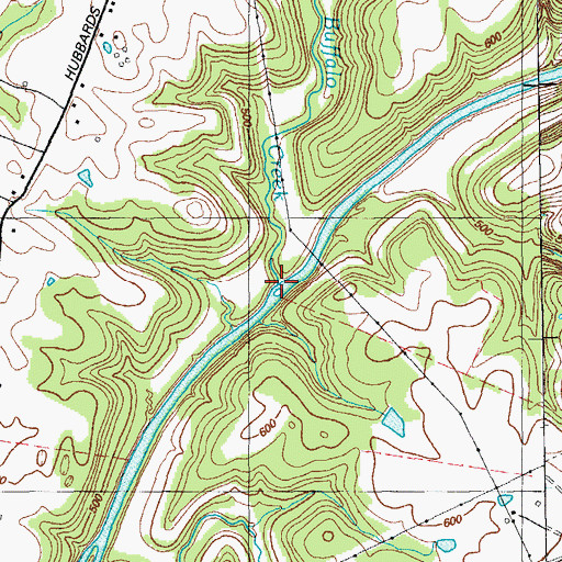 Topographic Map of Buffalo Creek, KY