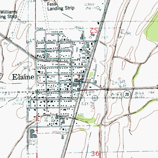 Topographic Map of Elaine, AR