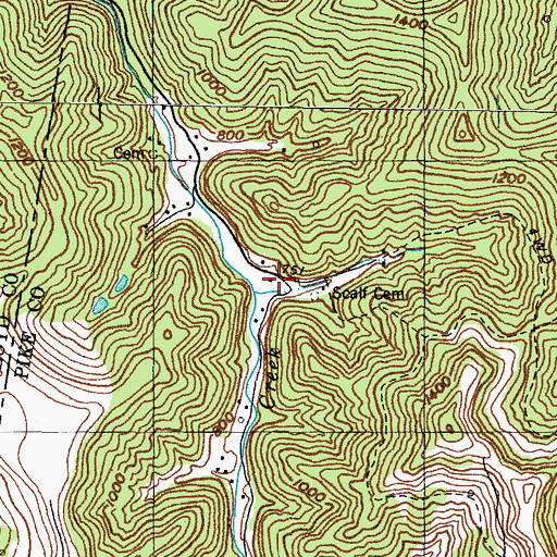 Topographic Map of Buffalo School, KY
