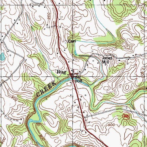 Topographic Map of Bug, KY