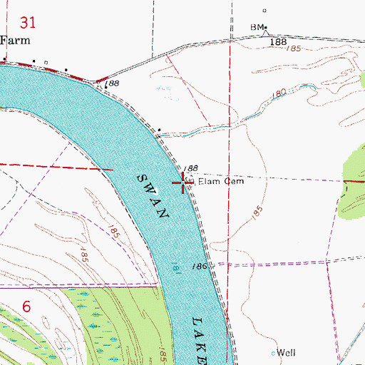 Topographic Map of Elam Cemetery, AR