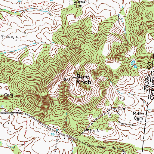 Topographic Map of Buie Knob, KY