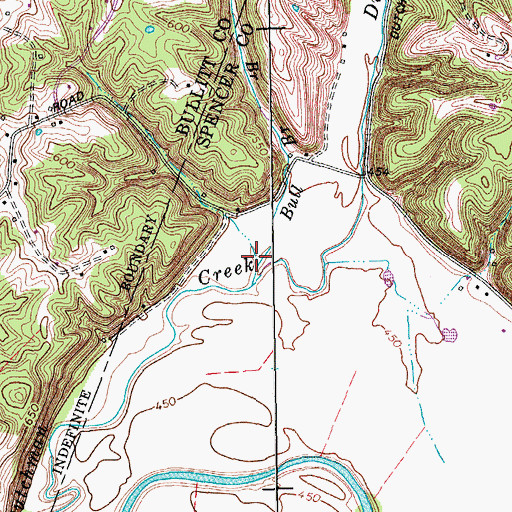 Topographic Map of Bull Branch, KY