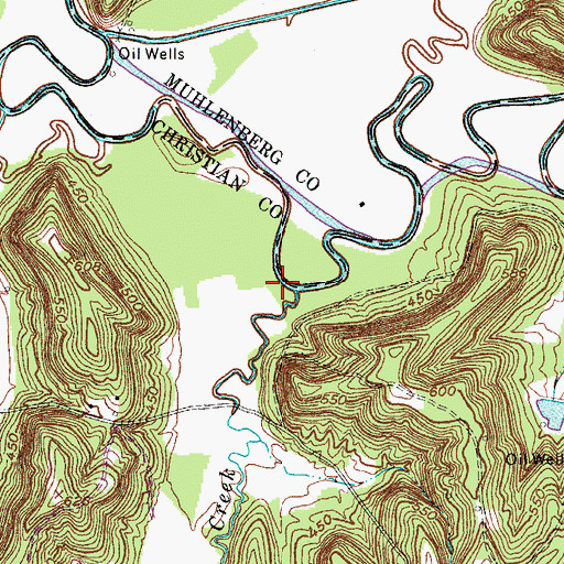 Topographic Map of Bull Creek, KY